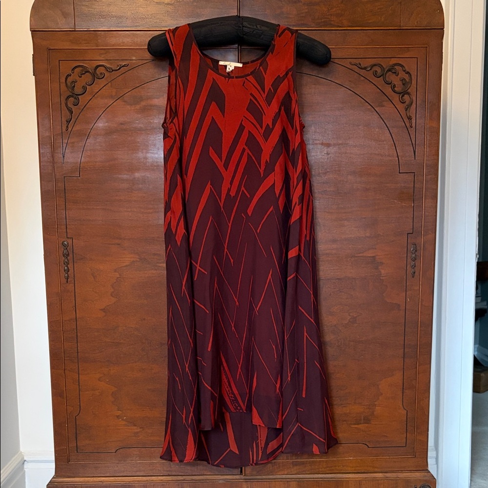 Anthropology  Red Patterned Swing Dress - Women's